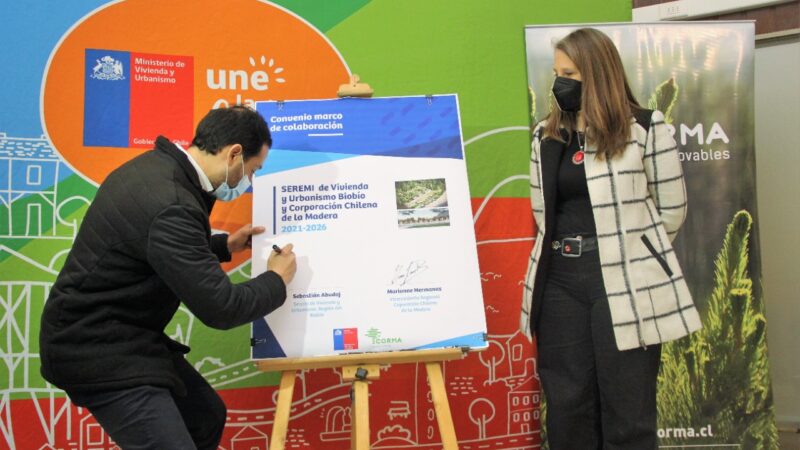 Firman convenio para promover uso de madera de alto estándar en viviendas y obras urbanas