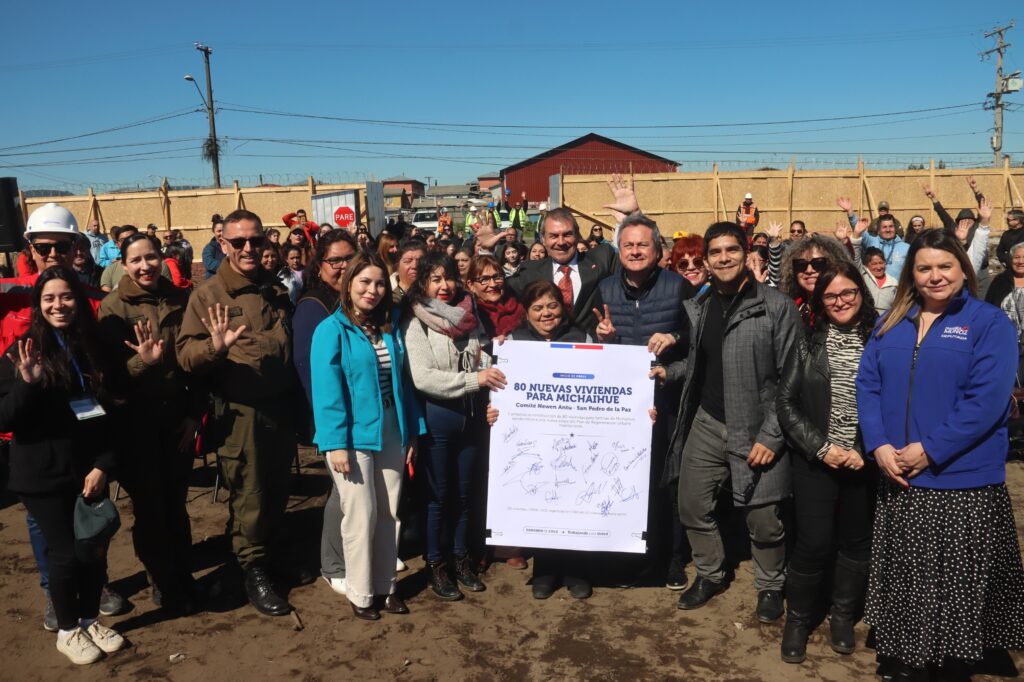 Plan de regeneración en Michaihue avanza con inicio de construcción de 80 viviendas del comité habitacional Newen Antu